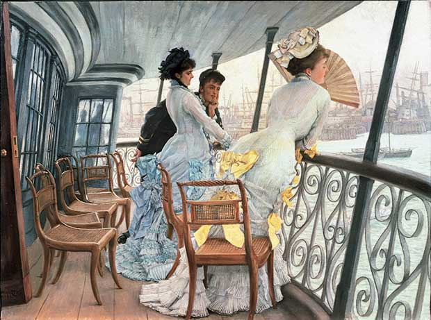 James Tissot, La Galerie du H. M. S. Calcutta (Portsmouth), vers 1876, huile sur toile, 68,2 x 91,8 cm, Londres, Tate Britain © Tate, Londres, Dist. RMN-Grand Palais / Tate Photography