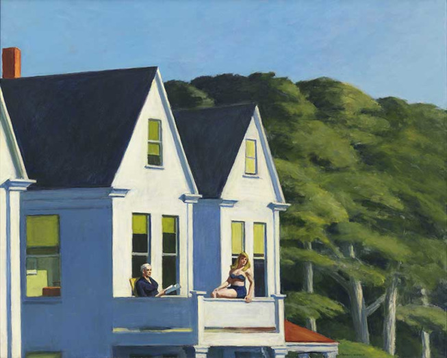 Edward Hopper, Second Story Sunlight, 1960 Huile sur toile, 102.1 x 127.3 cm Whitney Museum of American Art, New York ; Purchase, with funds from the Friends of the Whitney Museum of American Art © Heirs of Josephine Hopper / 2019, ProLitteris, Zurich Photo : © 2019. Digital image Whitney Museum of American Art / Licensed by Scala